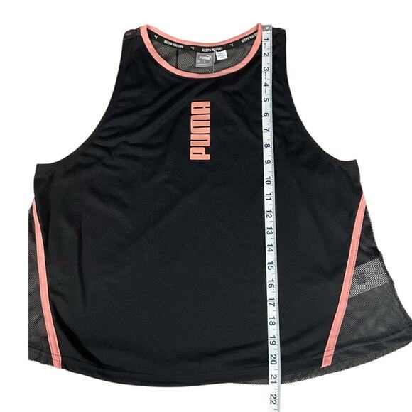 Puma Modern Sports Women's Tank Black Pink Mesh Back Polyester NWT Size Medium - Picture 9 of 9